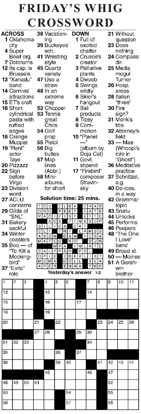 0102 Crossword Crosswords Cecildaily 0102 Crossword Crosswords Cecildaily