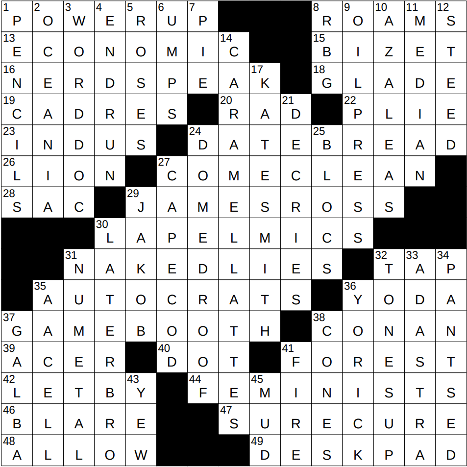 0111 25 NY Times Crossword 11 Jan 25 Saturday NYXCrossword