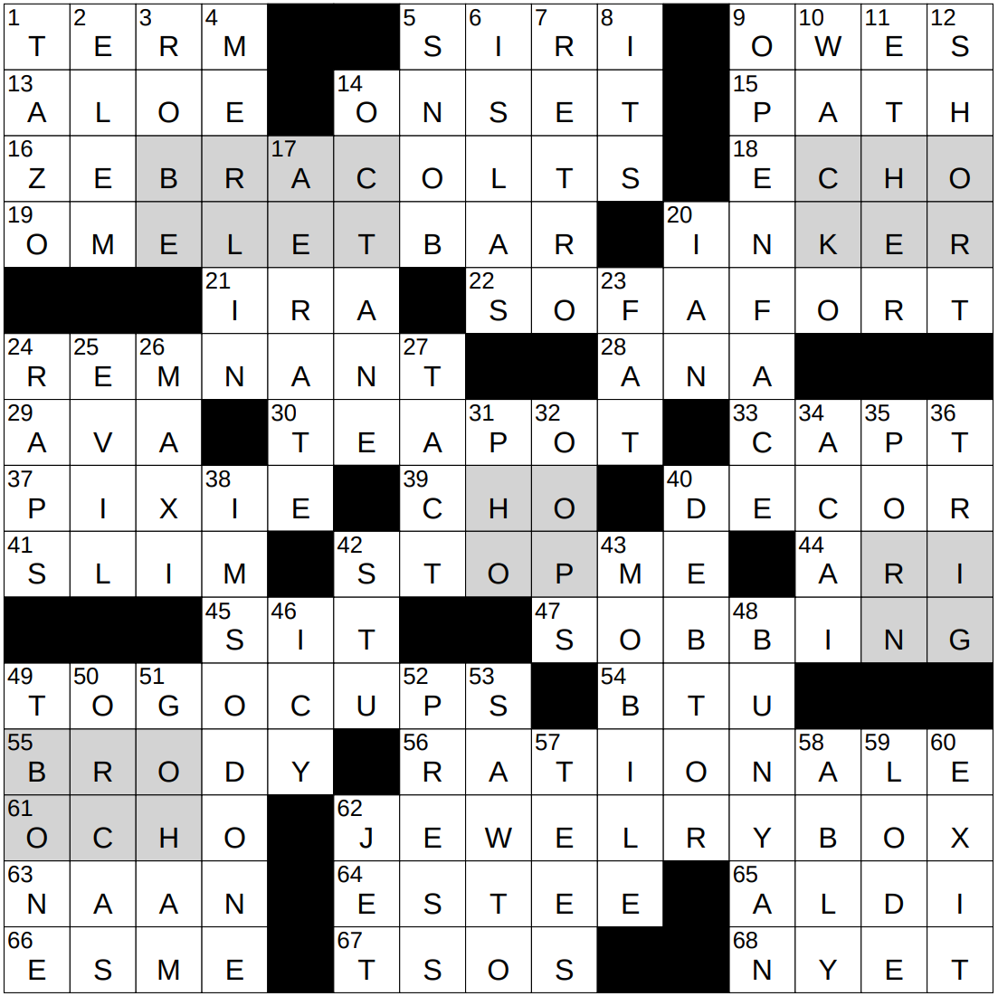 1028 25 NY Times Crossword 28 Oct 25 Tuesday NYXCrossword