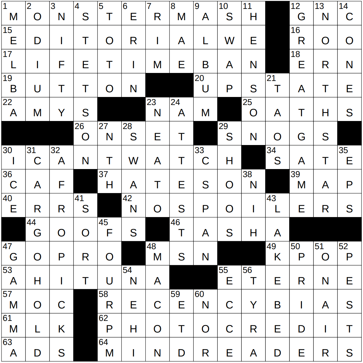 1202 22 NY Times Crossword 2 Dec 22 Friday NYXCrossword