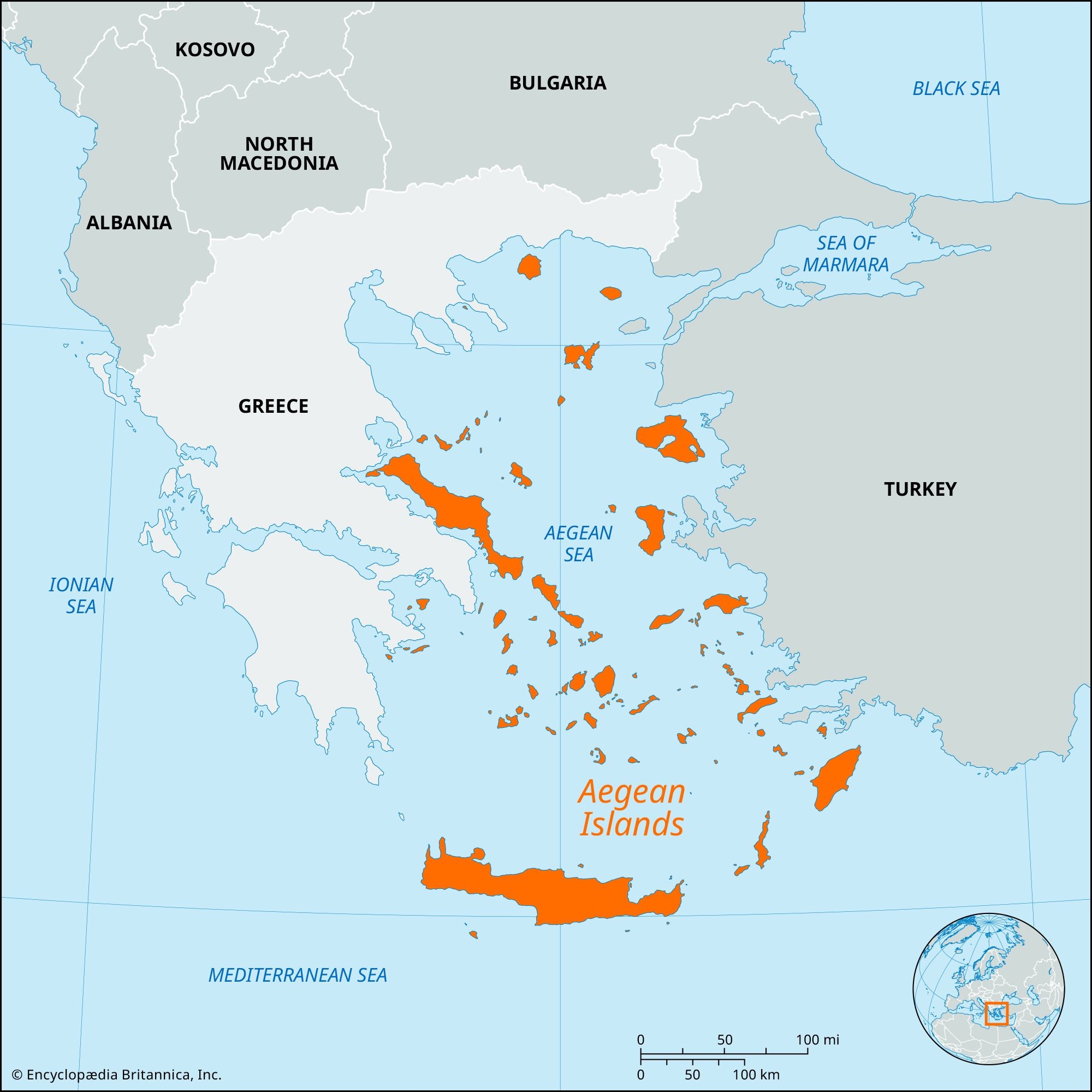 Aegean Islands Map Greece Facts Britannica