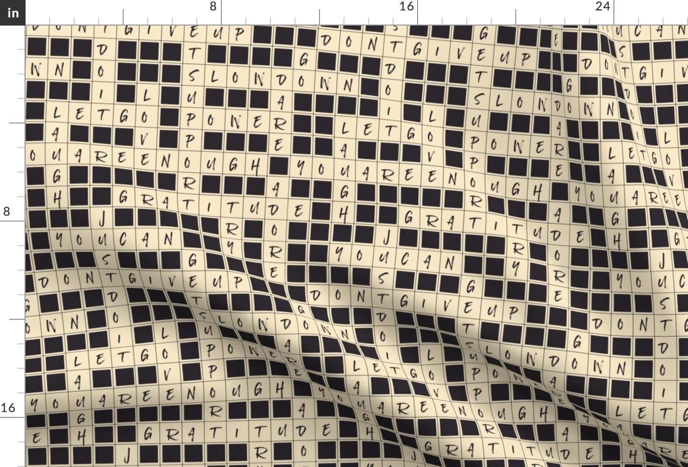 Affirmation Crossword Puzzle Fabric Crosswords Affirmations By Patternlady Affirmation Cotton Fabric By The Yard With Spoonflower Etsy Denmark