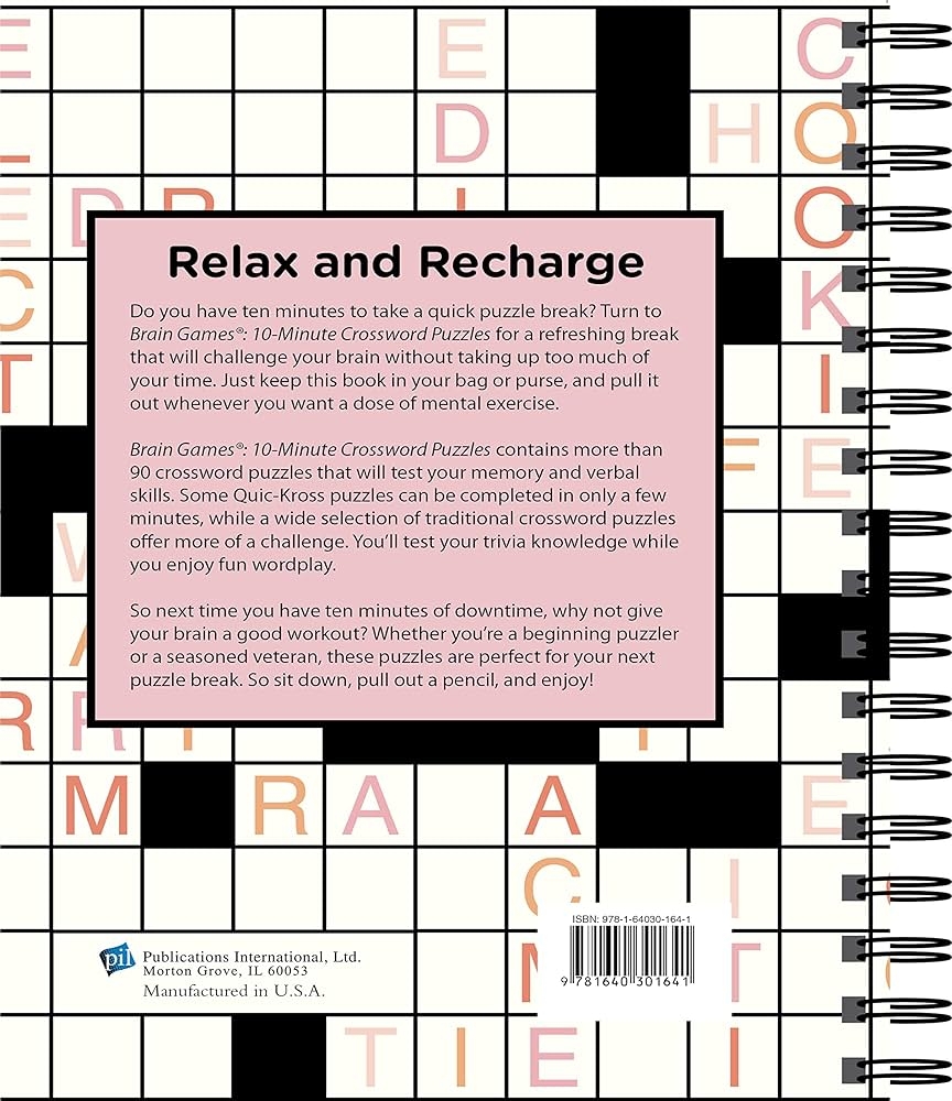 Amazon Brain Games 10 Minute Crossword Puzzles Pink Volume 2 9781640301641 Publications International Ltd Brain Games Books Amazon Brain Games 10 Minute Crossword Puzzles Pink Volume 2 9781640301641 Publications International Ltd Brain Games Books