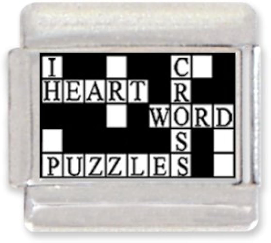 Amazon Clearly Charming Crossword Puzzle Italian Charm Bracelet Link Italian Style Single Charms Clothing Shoes Jewelry