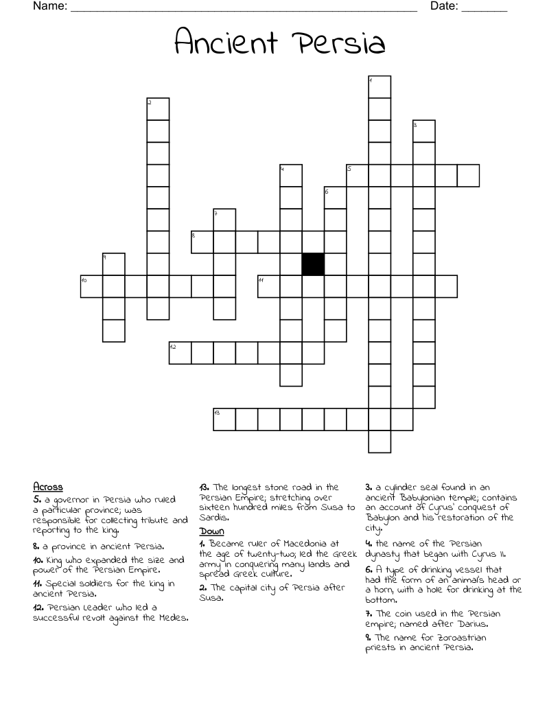 Ancient Persia Crossword WordMint Ancient Persia Crossword WordMint