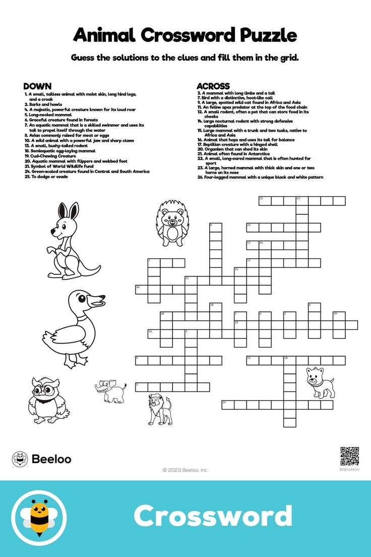 Animal Crossword Puzzle