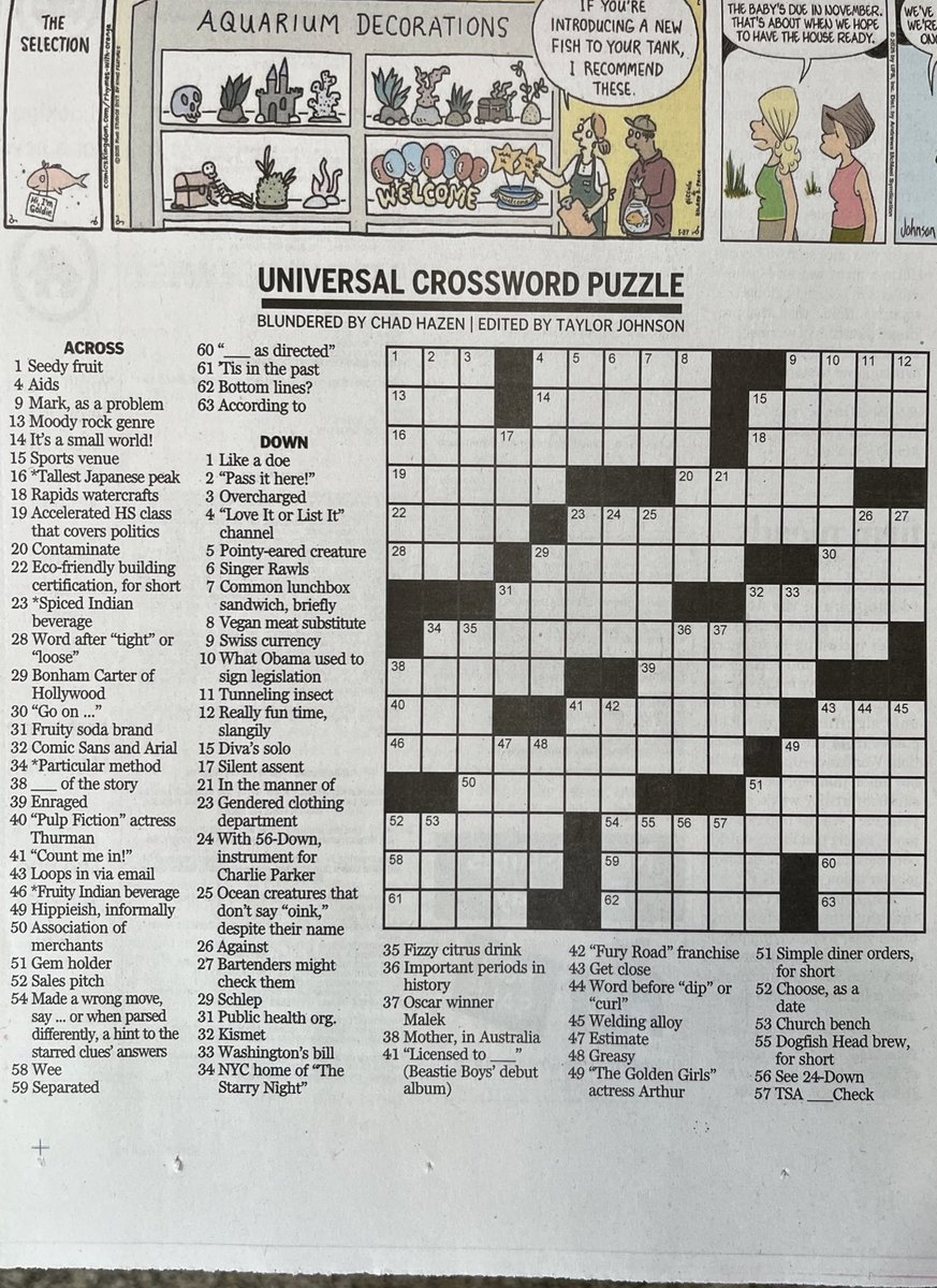 Another Day Another Crossword Puzzle Check It Out Today In Papers Like The BostonGlobe And PhillyInquirer 