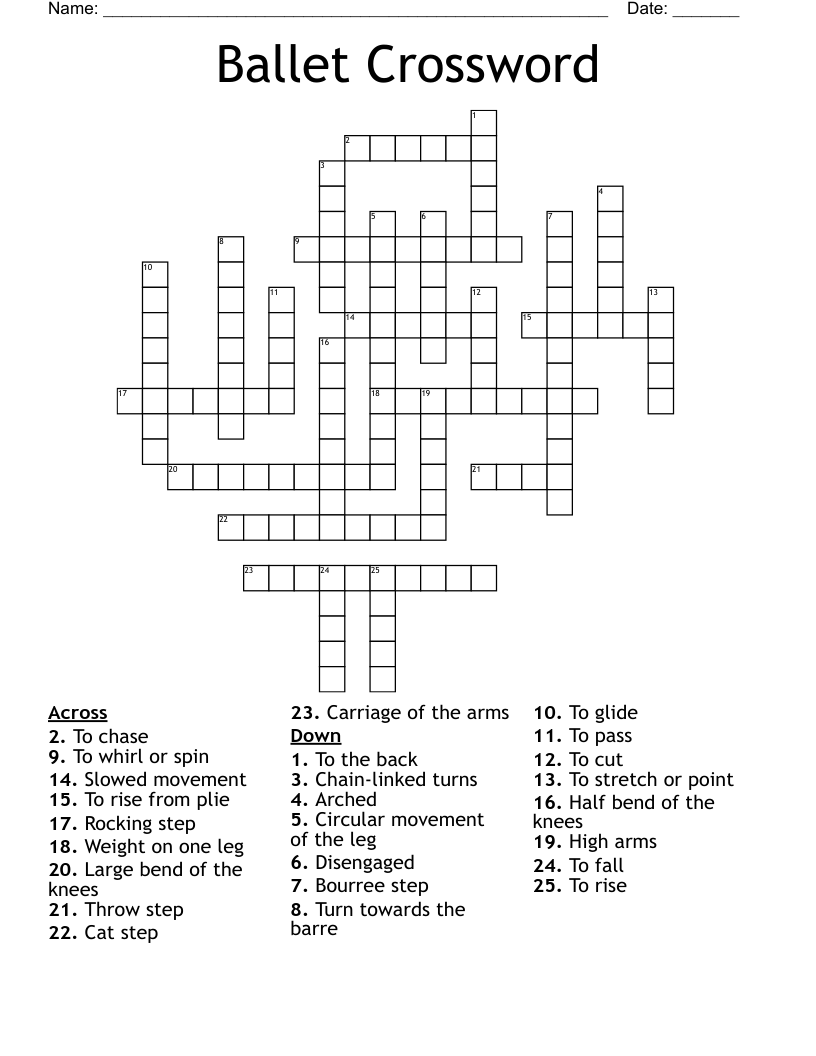 Ballet Crossword WordMint