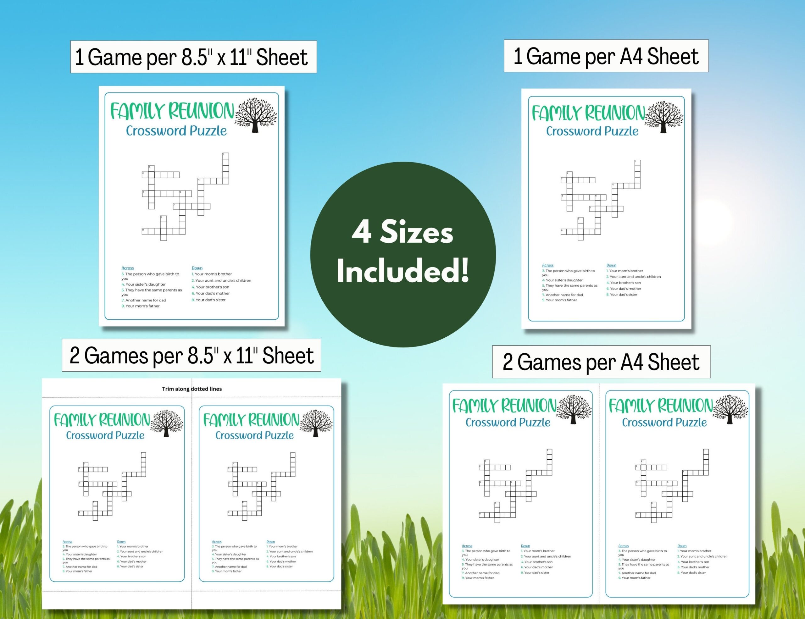 Buy Family Reunion Crossword Puzzle Family Reunion Word Puzzle Family Reunion Games Family Games Printable Games Kids Games Group Online In India Etsy