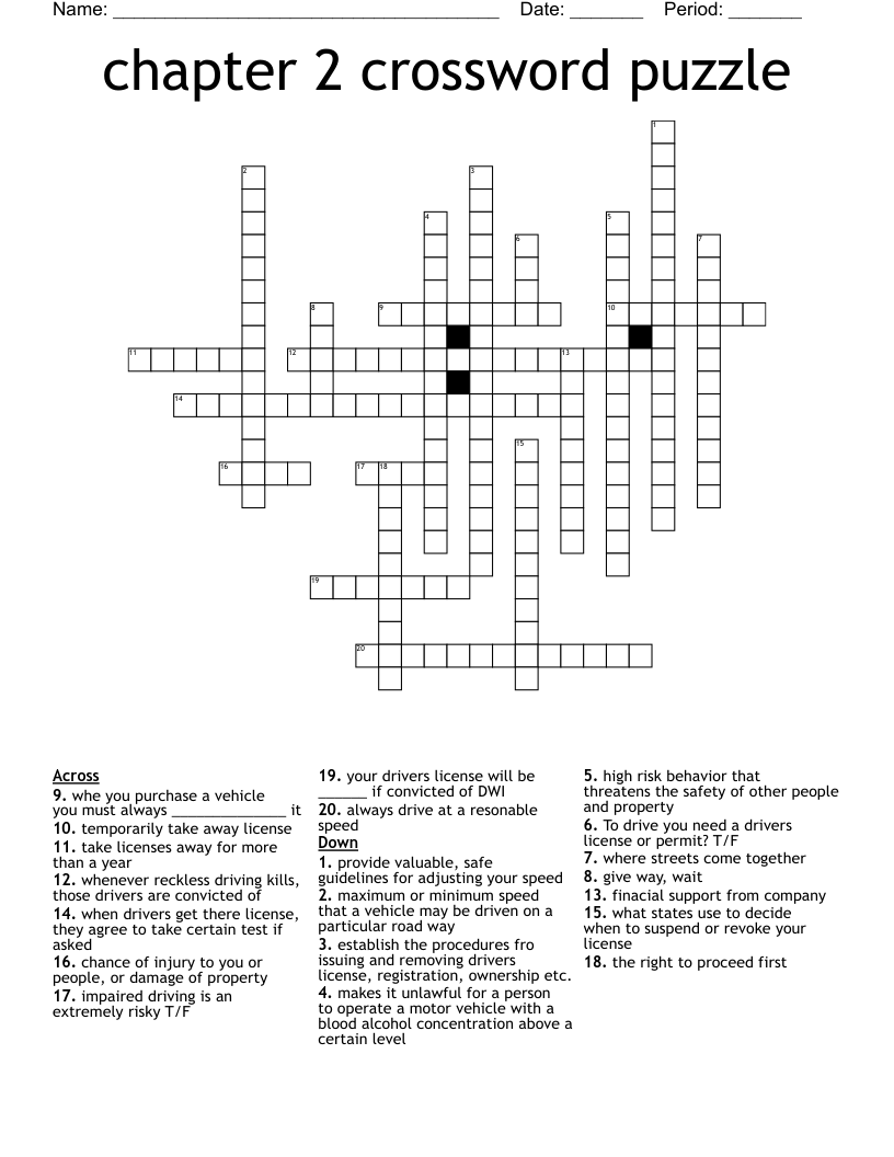 Chapter 2 Crossword Puzzle WordMint Chapter 2 Crossword Puzzle WordMint