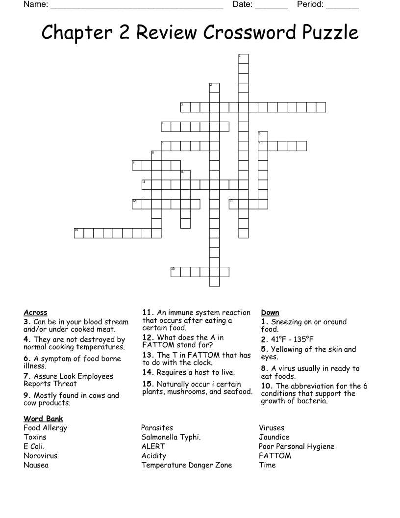 Chapter 2 Review Crossword Puzzle WordMint