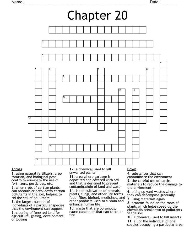 Chapter 20 Crossword WordMint Chapter 20 Crossword WordMint