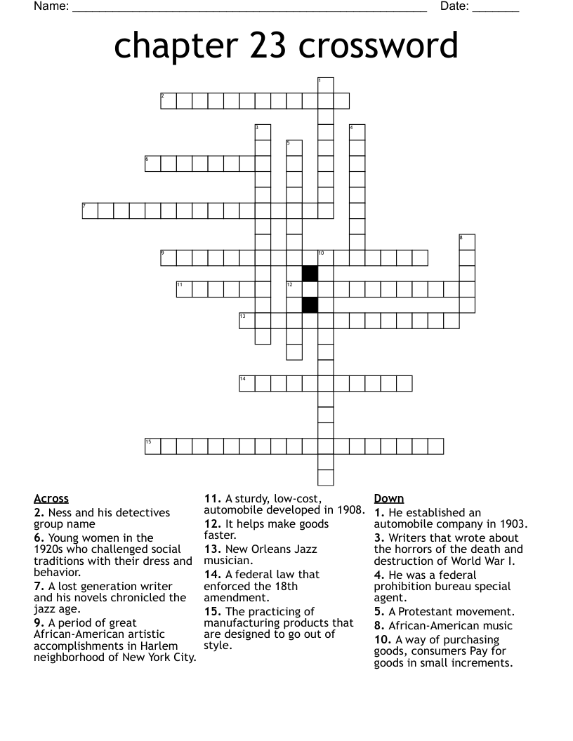 Chapter 23 Crossword WordMint Chapter 23 Crossword WordMint