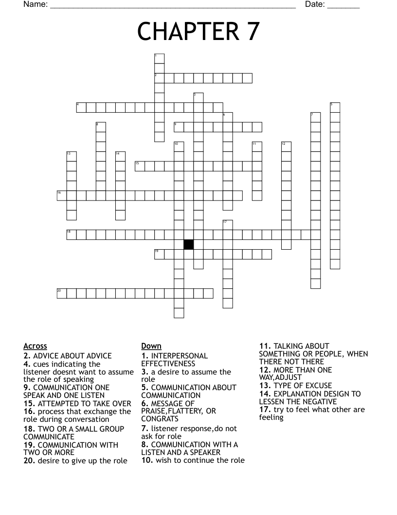 CHAPTER 7 Crossword WordMint