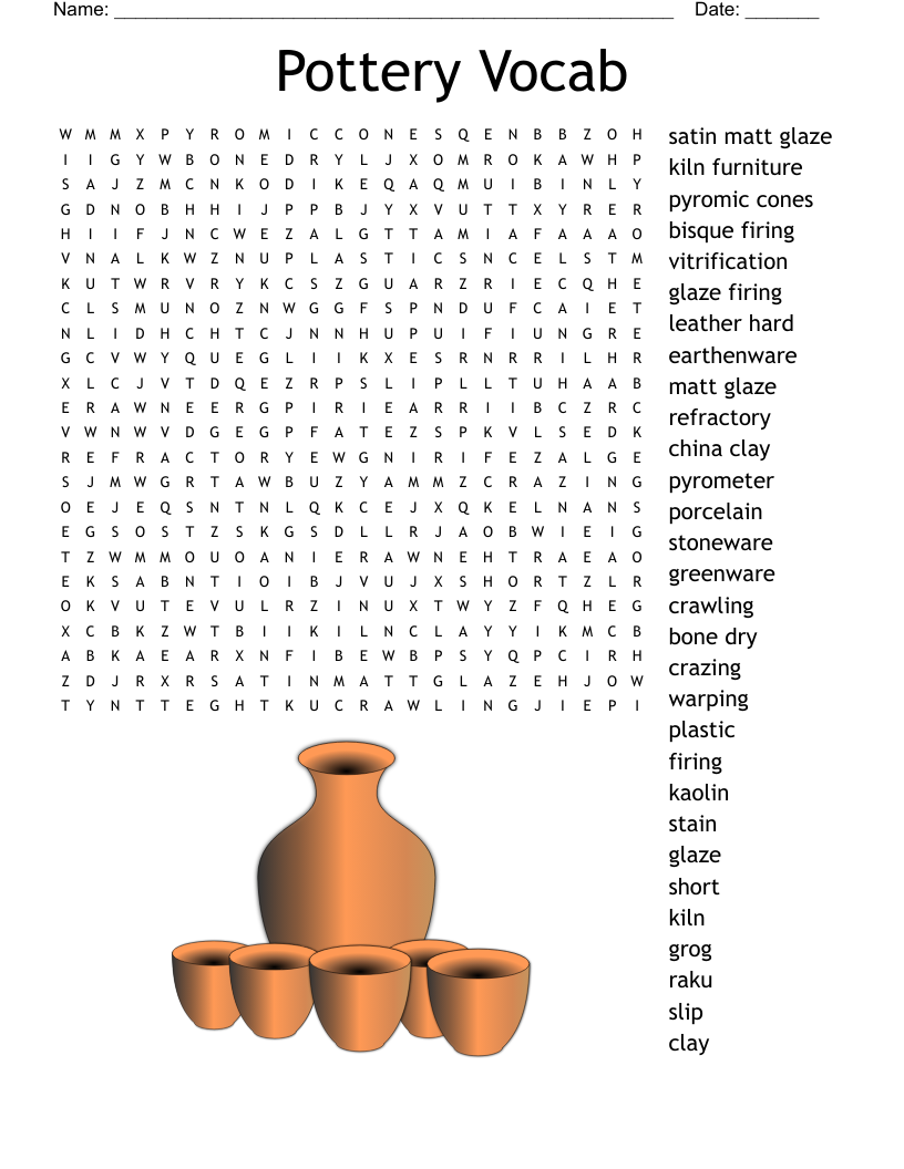 Clay Vocabulary Crossword WordMint