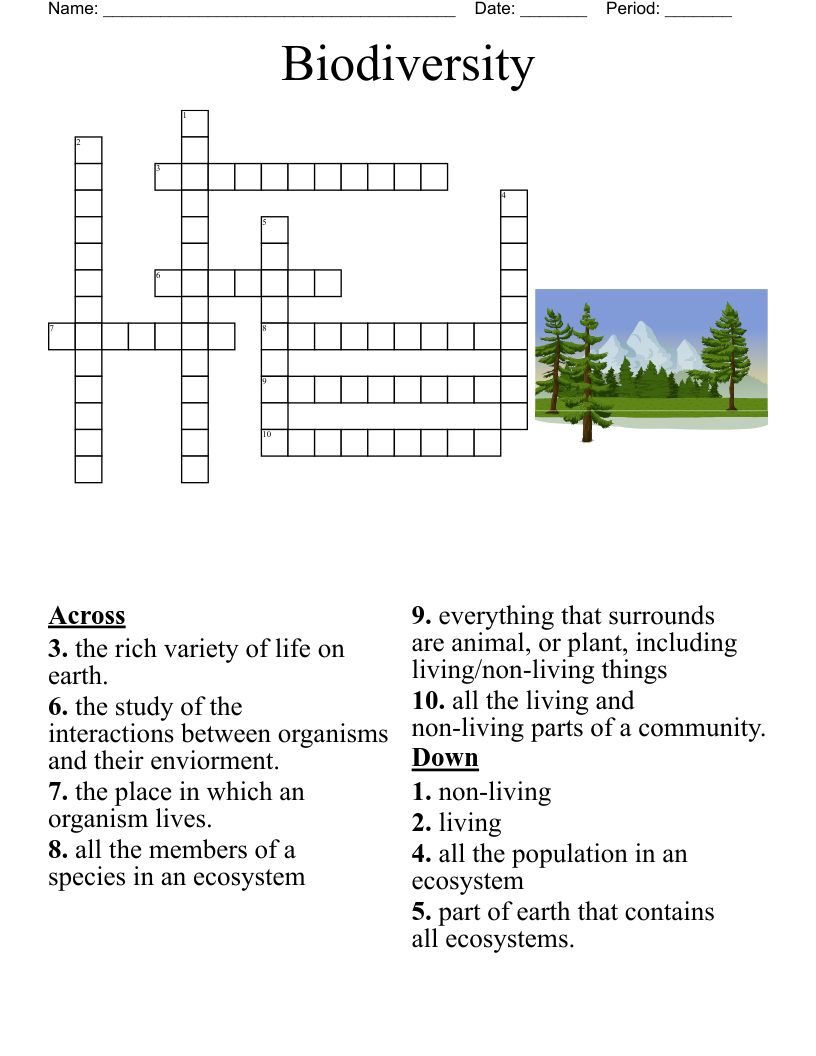 Community Ecology Crossword WordMint Community Ecology Crossword WordMint