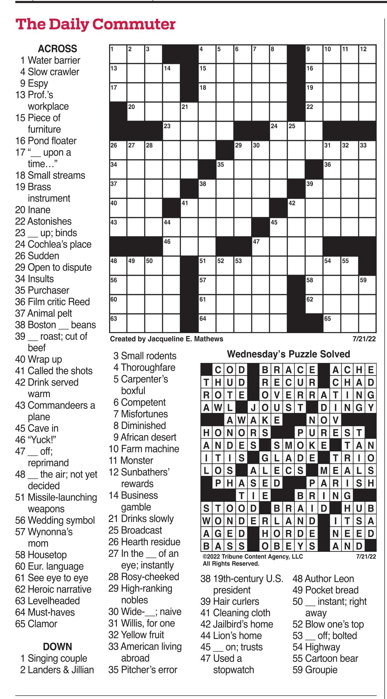 star and tribune crossword