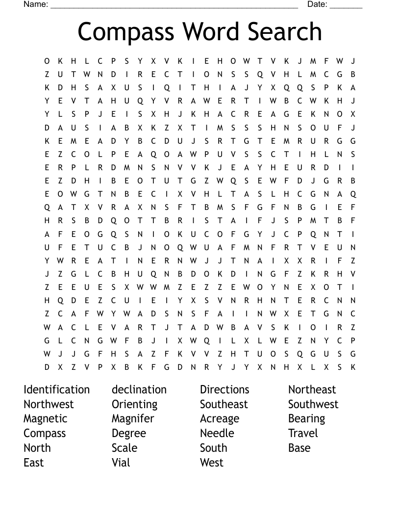 Compass Word Search WordMint