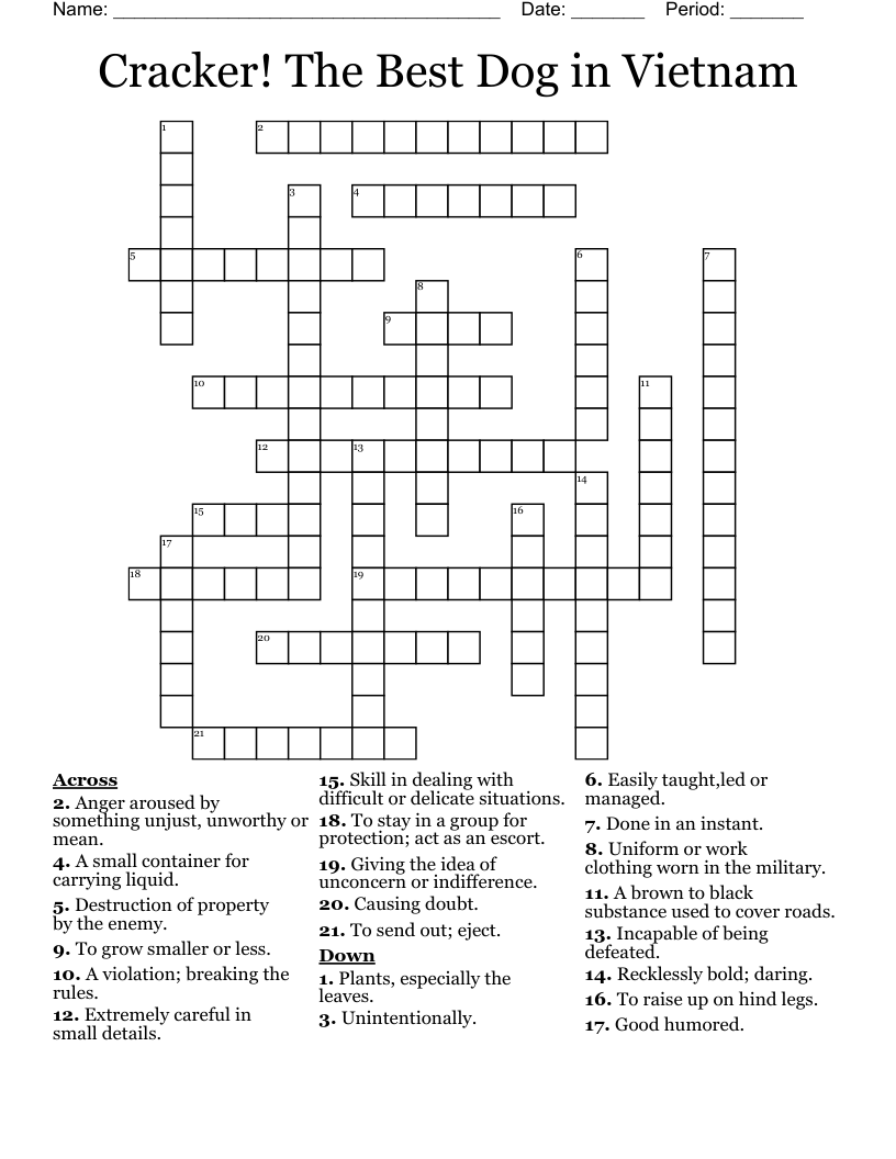 Cracker The Best Dog In Vietnam Crossword WordMint