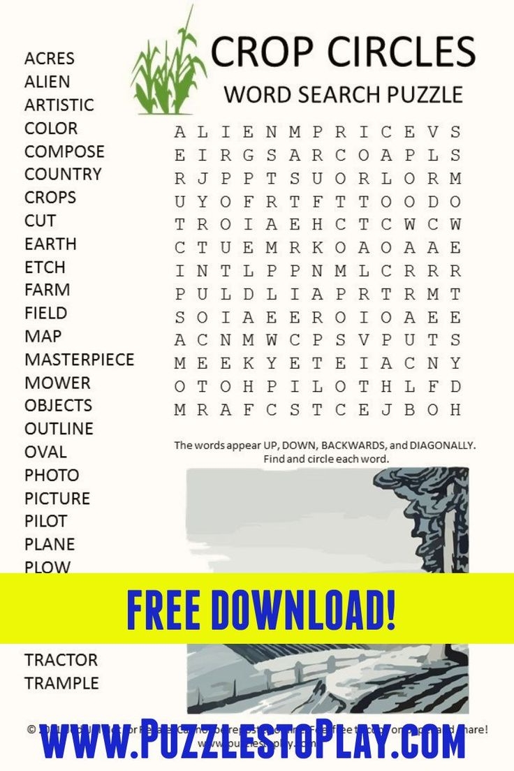 Crop Circles Word Search Puzzle Crop Circles Word Search Puzzle