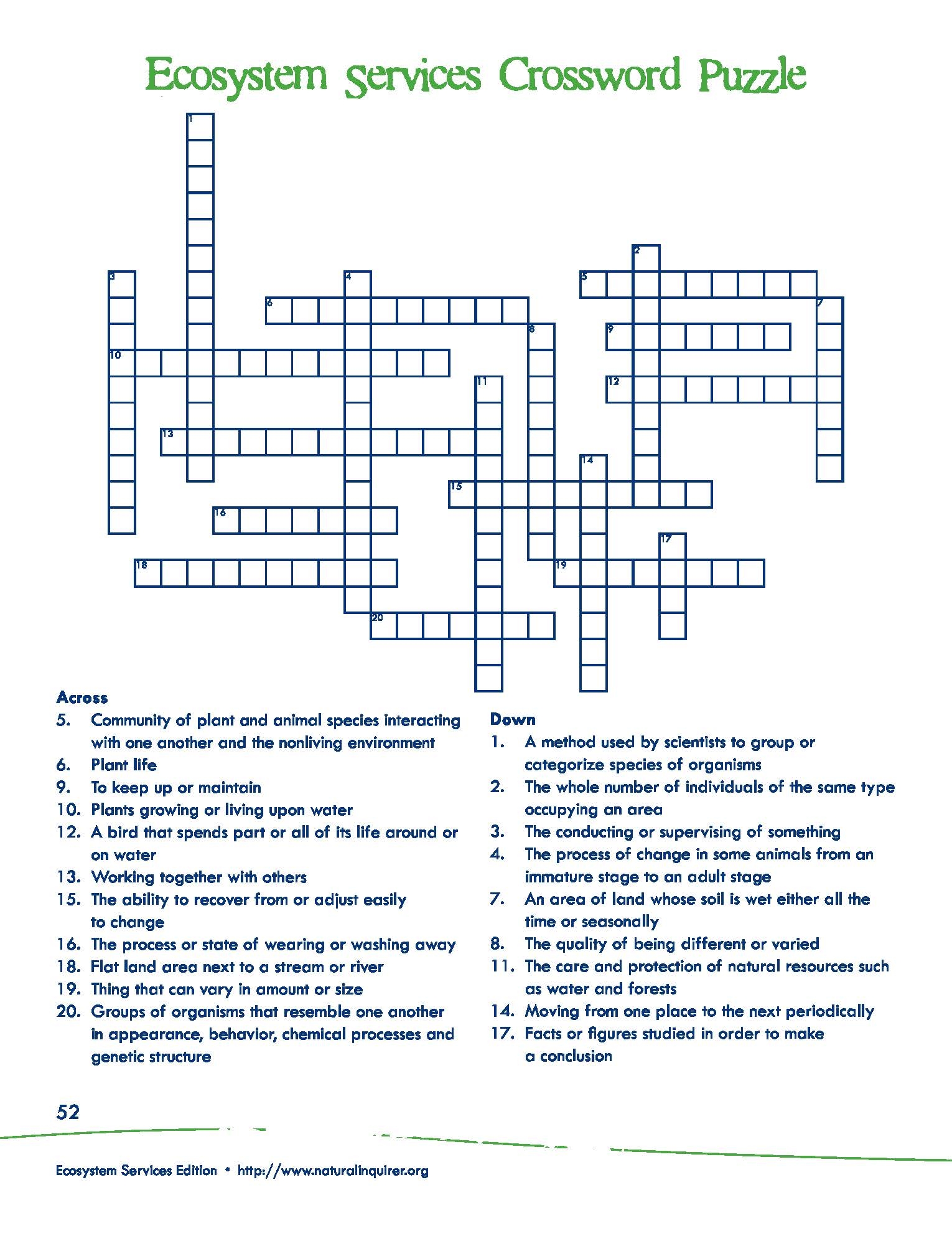 ecological community crossword ecological community crossword