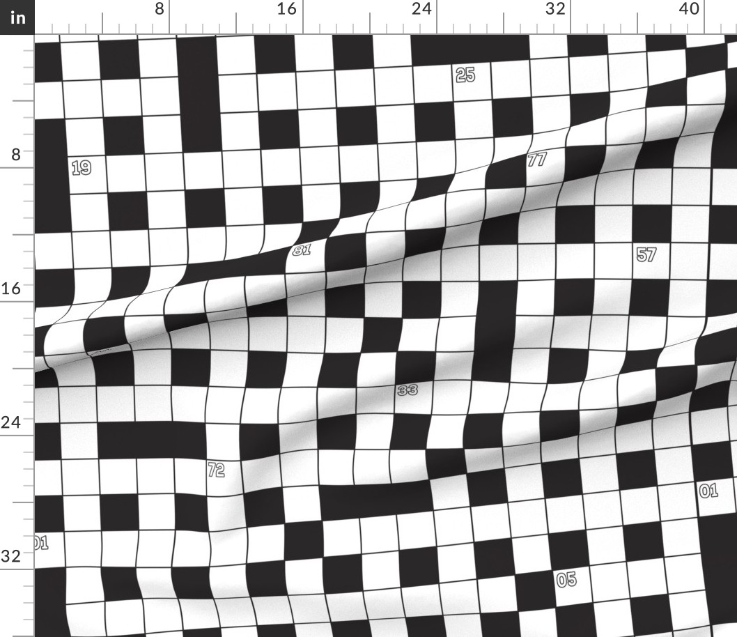 Crossword Puzzle Concept Black 40 Repeat Fabric Spoonflower