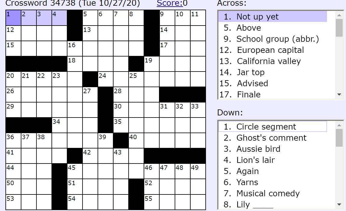 musical finale crossword