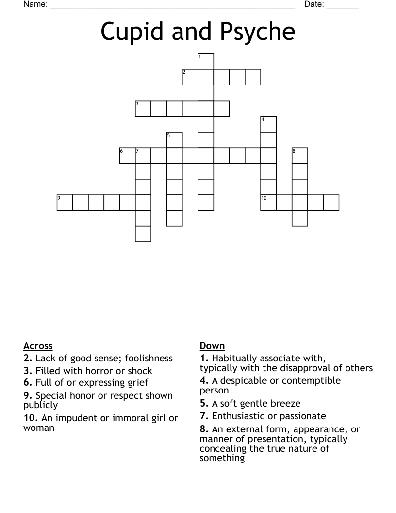 Cupid And Psyche Crossword WordMint Cupid And Psyche Crossword WordMint