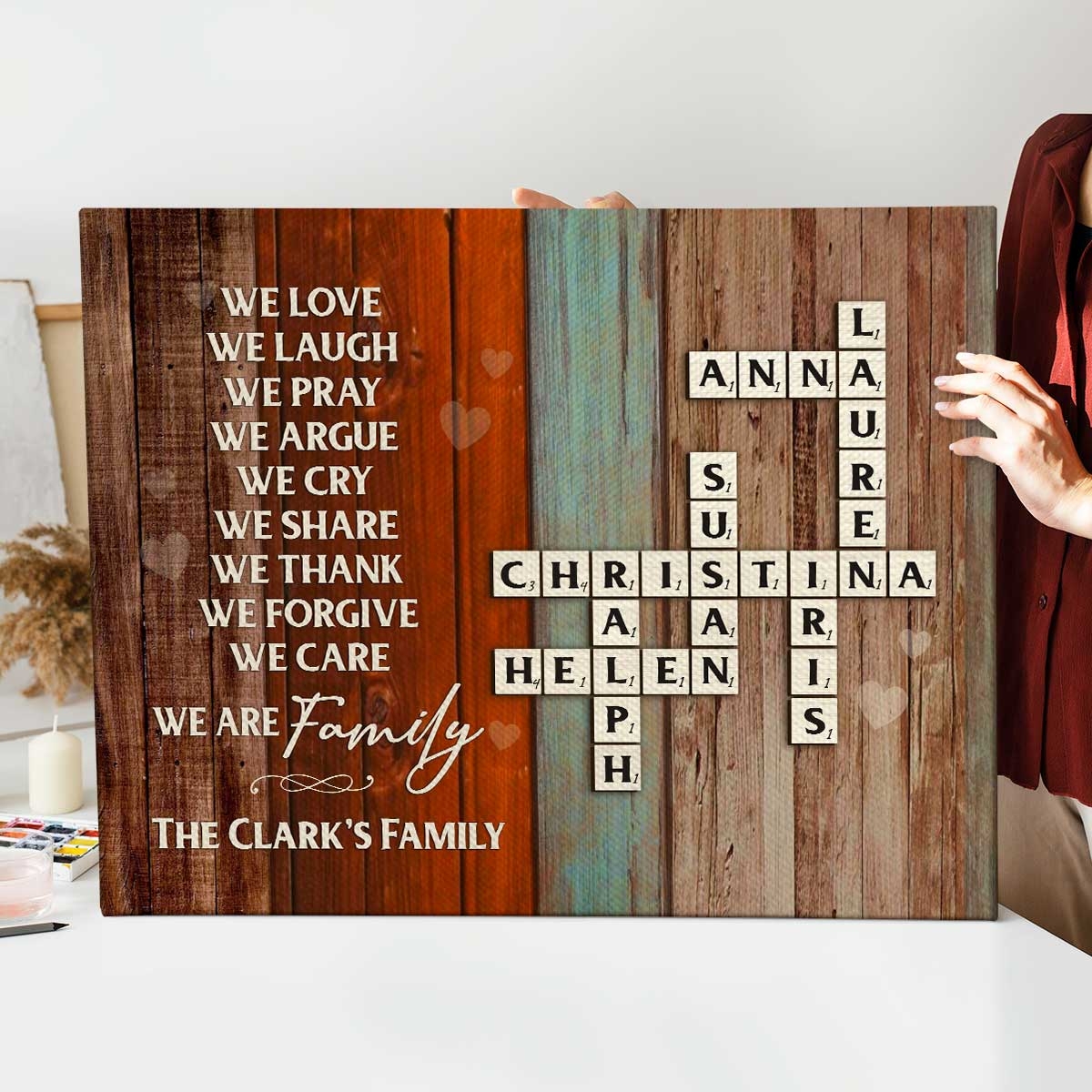 family crossword art