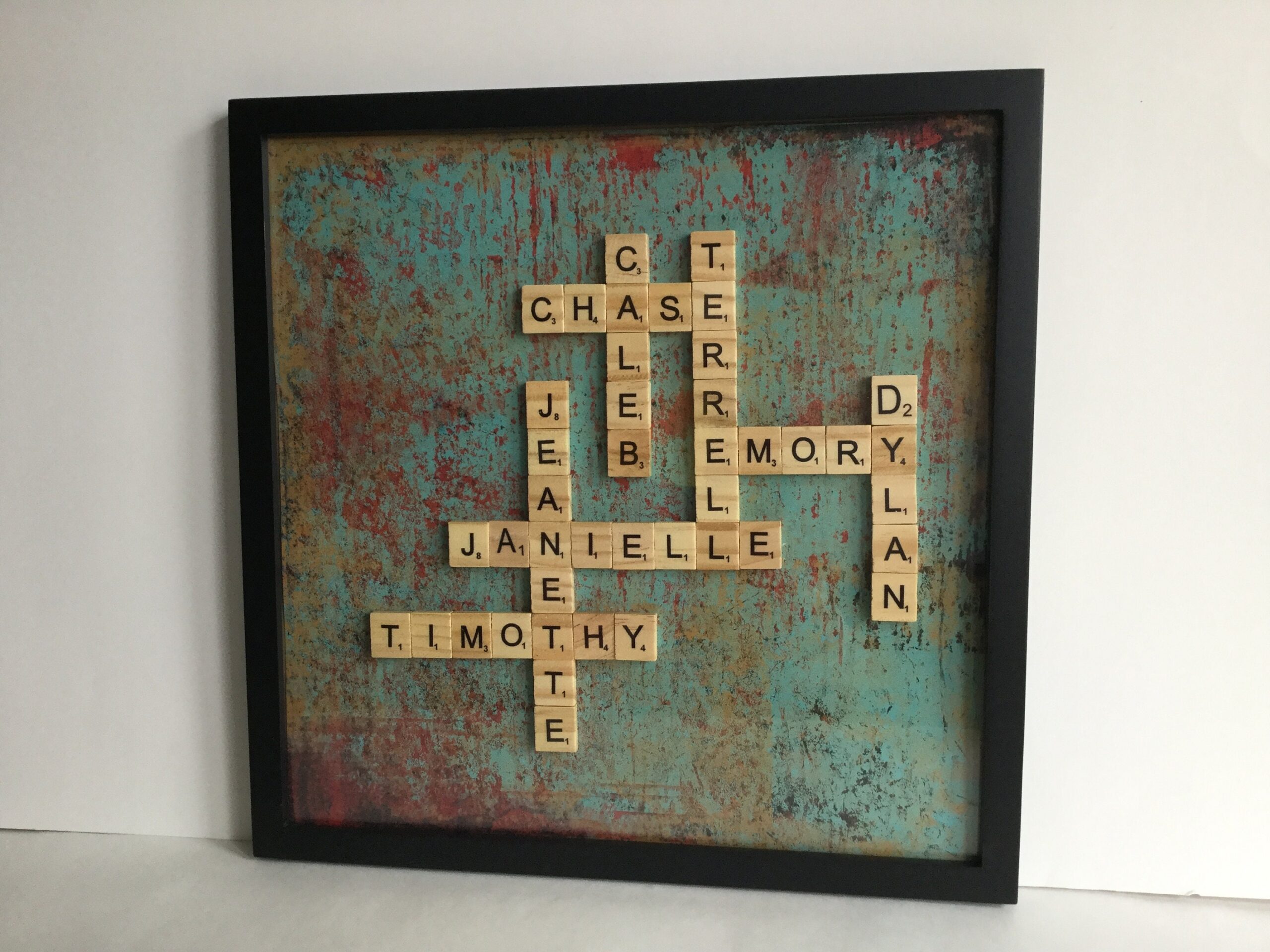 Custom Scrabble Family Crossword Framed Family Personalized Gift Etsy