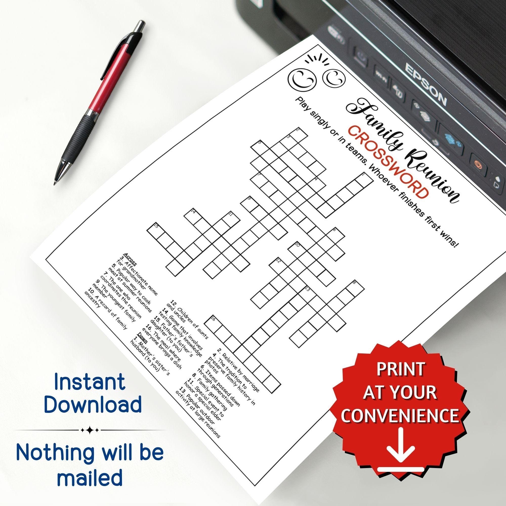 reason to have a reunion crossword