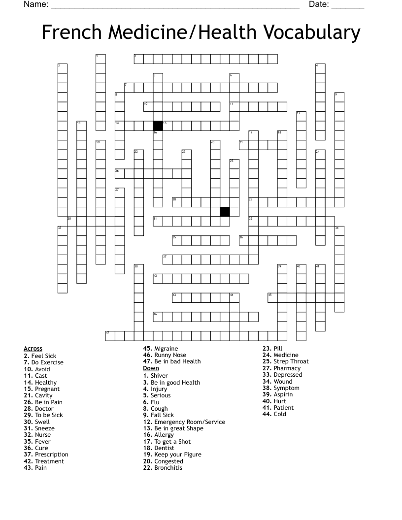 french for yours crossword