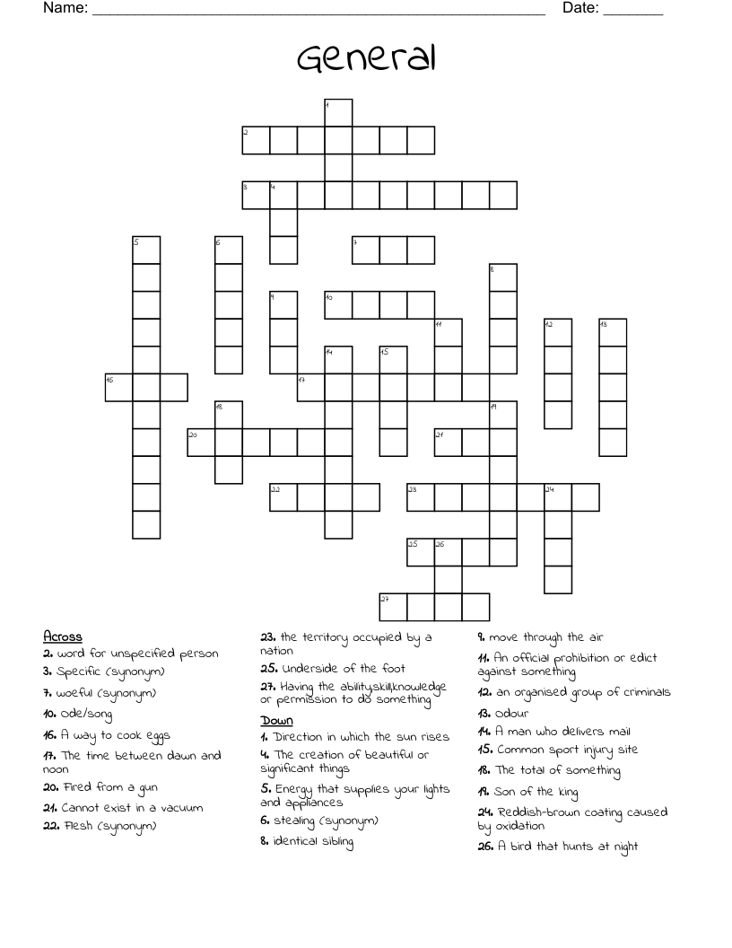 General Crossword WordMint