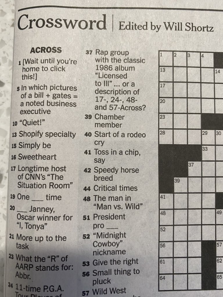 checked out crossword