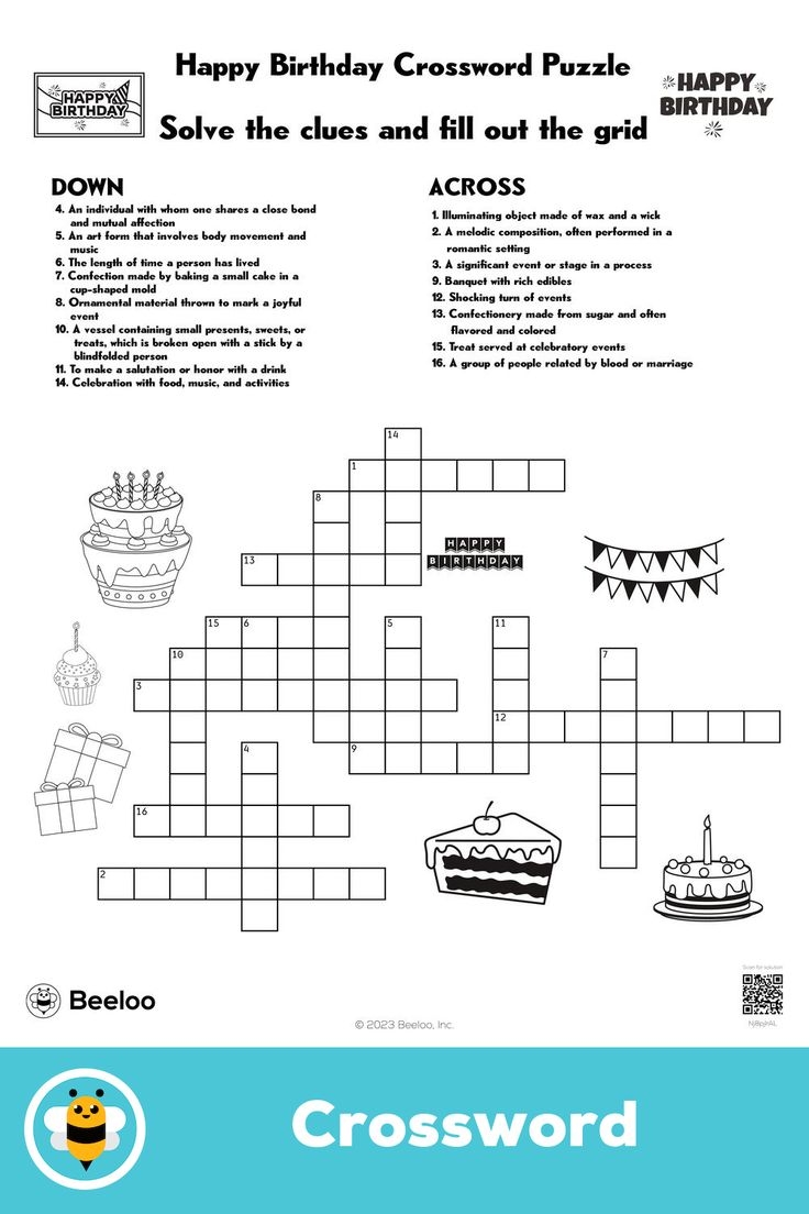 Happy Birthday Crossword Puzzle Happy Birthday Crossword Puzzle