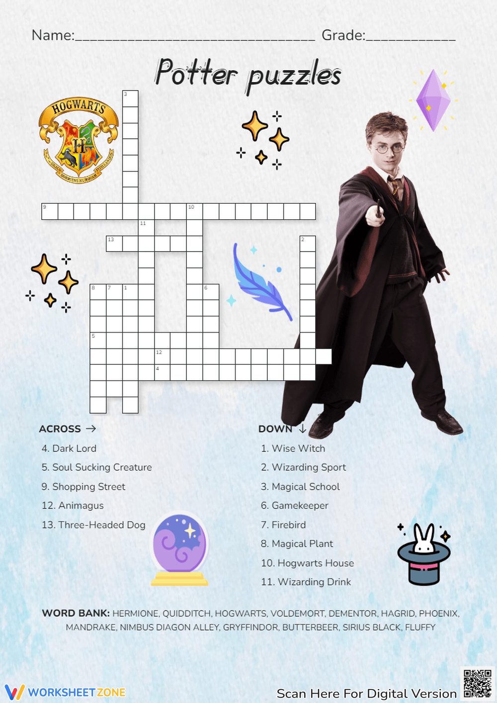 harry potter crossword harry potter crossword