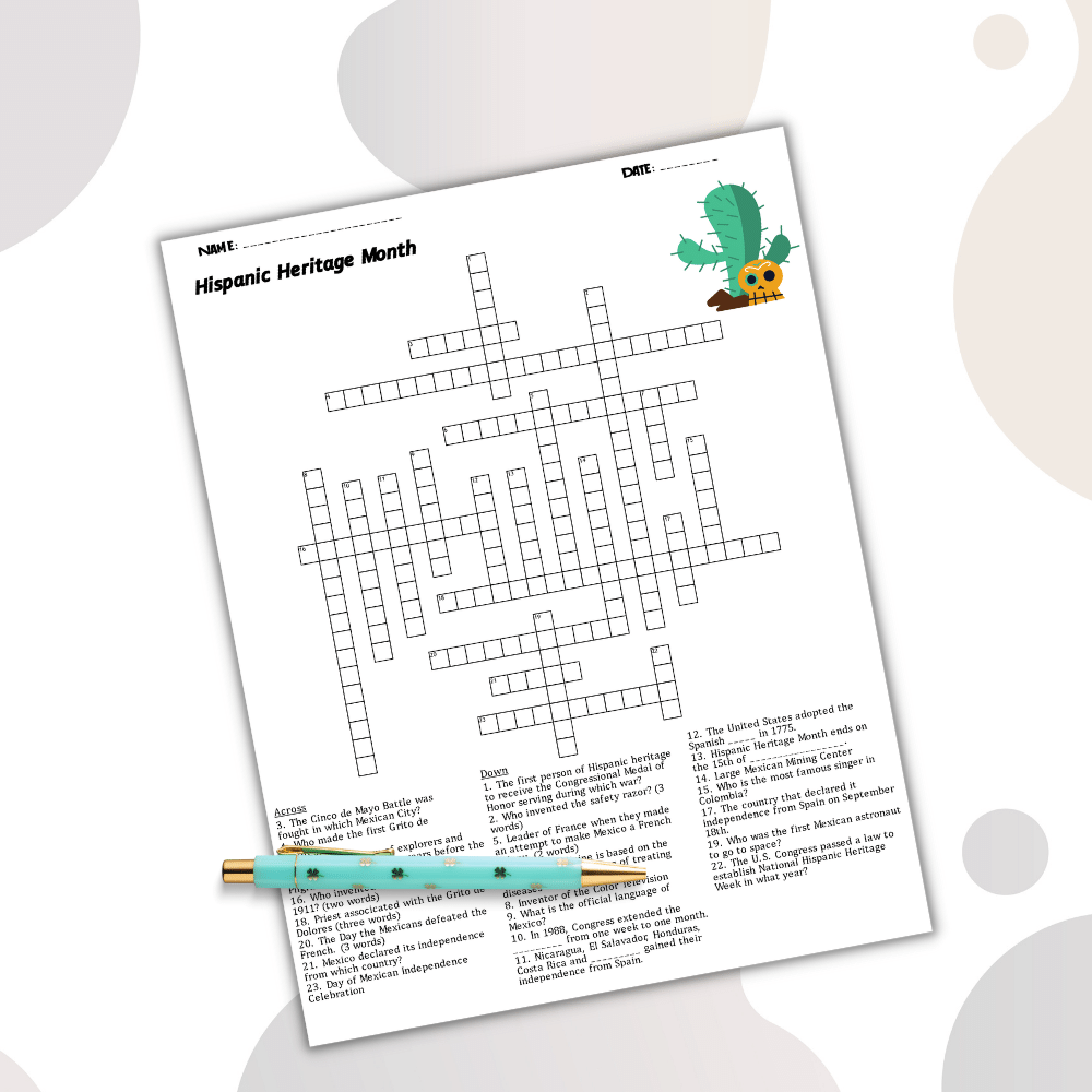Hispanic Heritage Month Crossword Word Search Puzzle Made By Teachers Hispanic Heritage Month Crossword Word Search Puzzle Made By Teachers