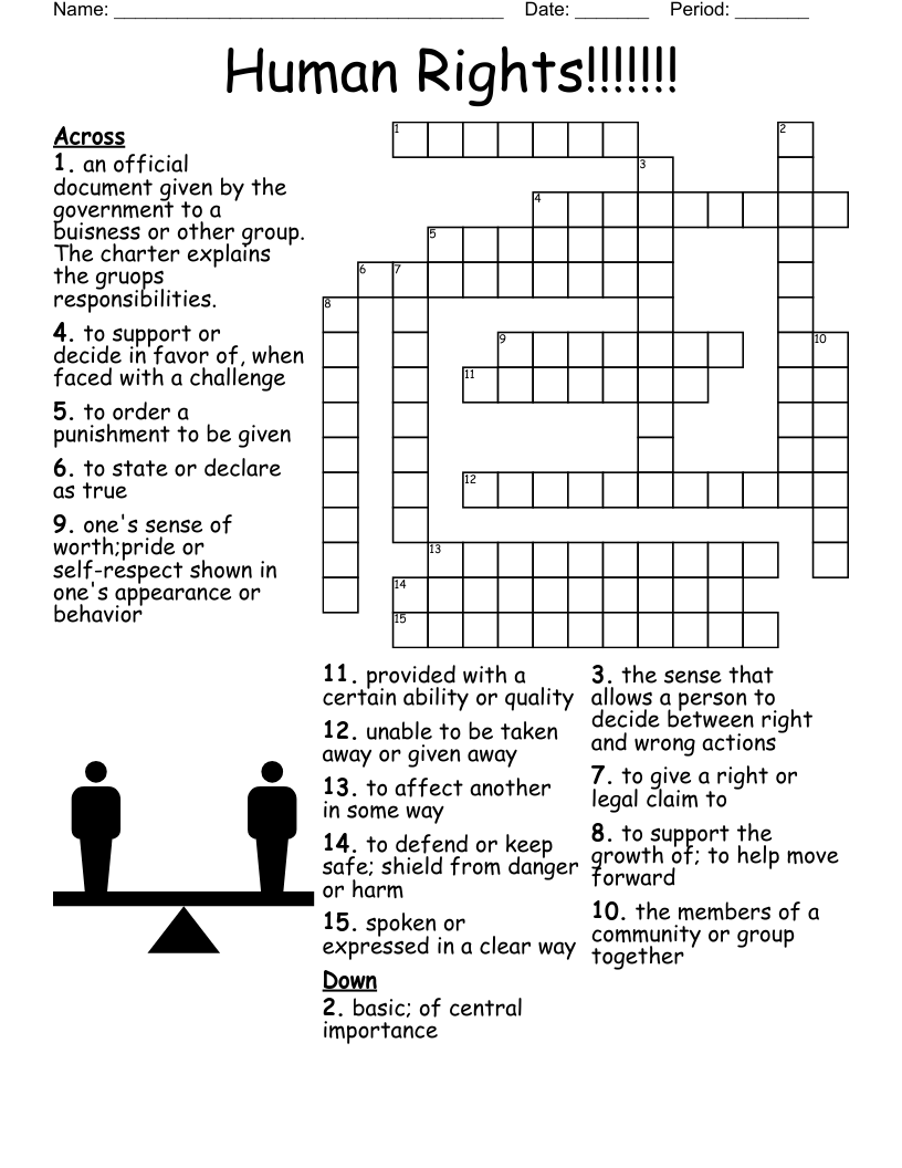 Human Rights Crossword WordMint Human Rights Crossword WordMint