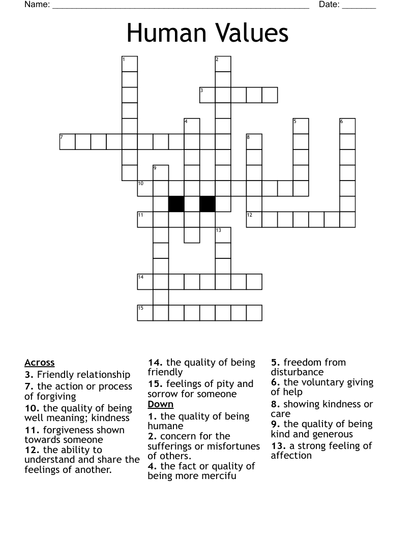 is kind and generous crossword