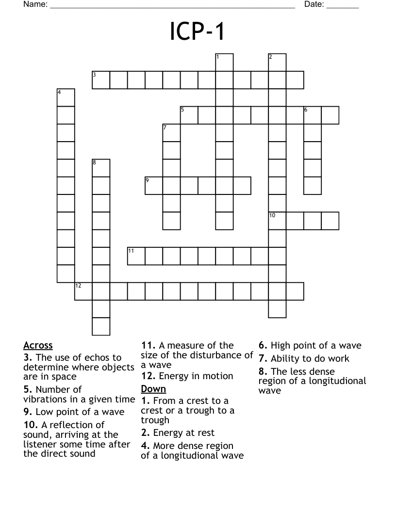 ICP 1 Crossword WordMint