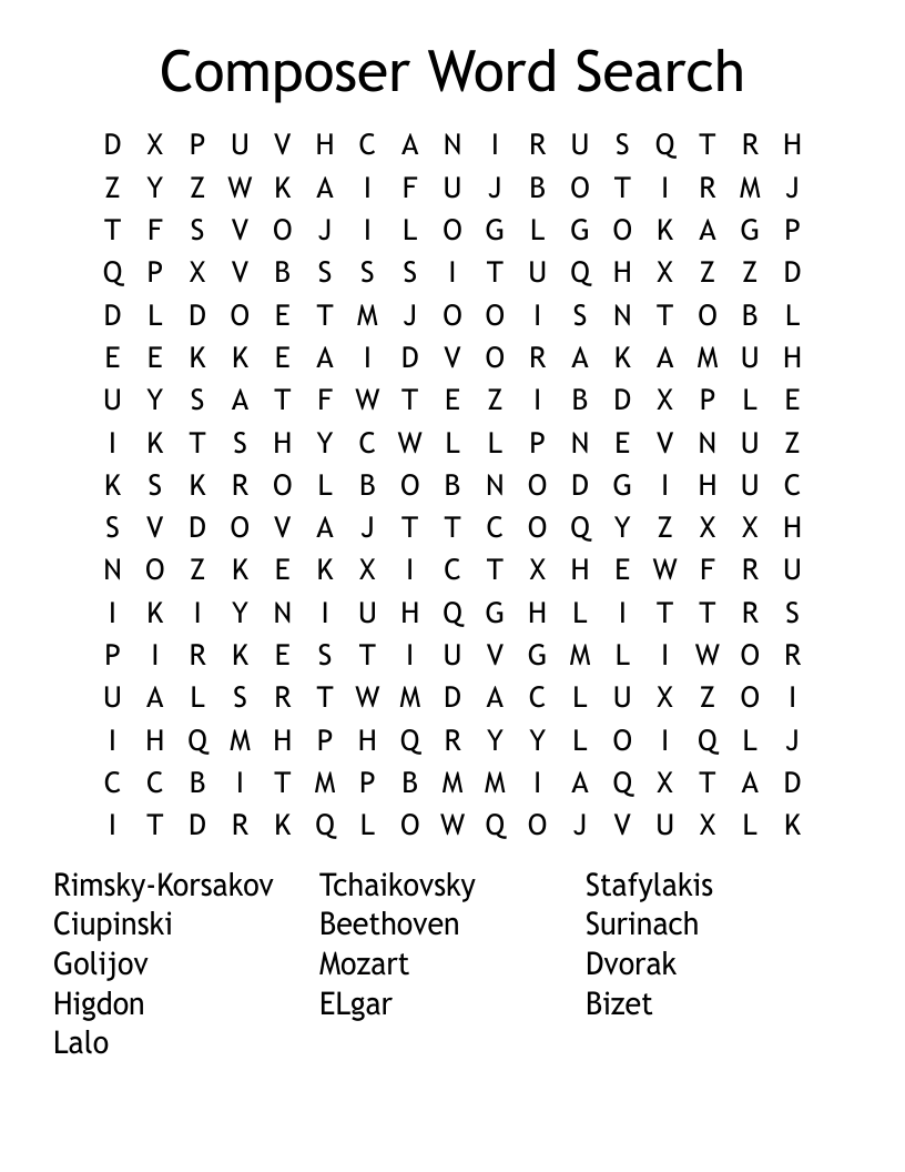 Igor Stravinsky Word Scramble WordMint