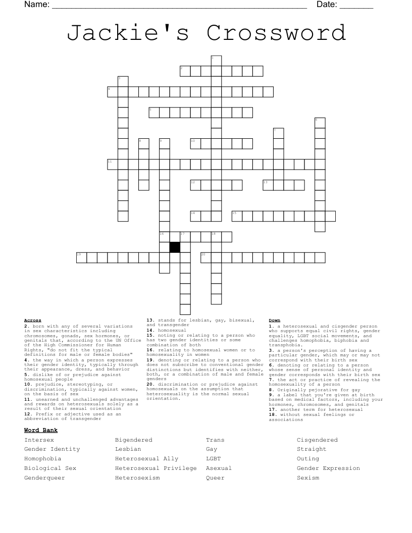 Jackie s Crossword WordMint Jackie s Crossword WordMint