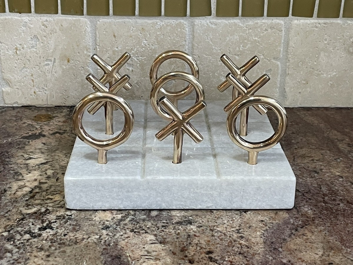 Jonathan Adler Brass Marble Tic Tac Toe EBay