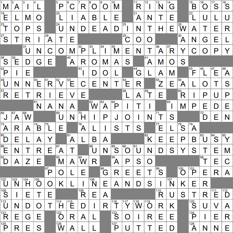 oscar but not elmo crossword