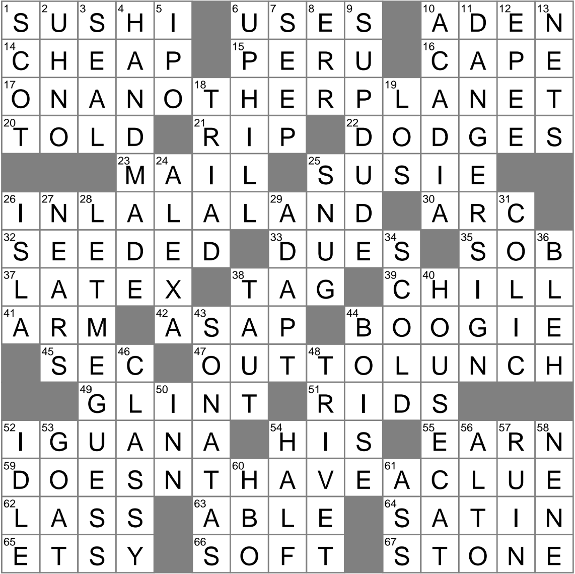 LA Times Crossword 18 Sep 25 Thursday LAXCrossword