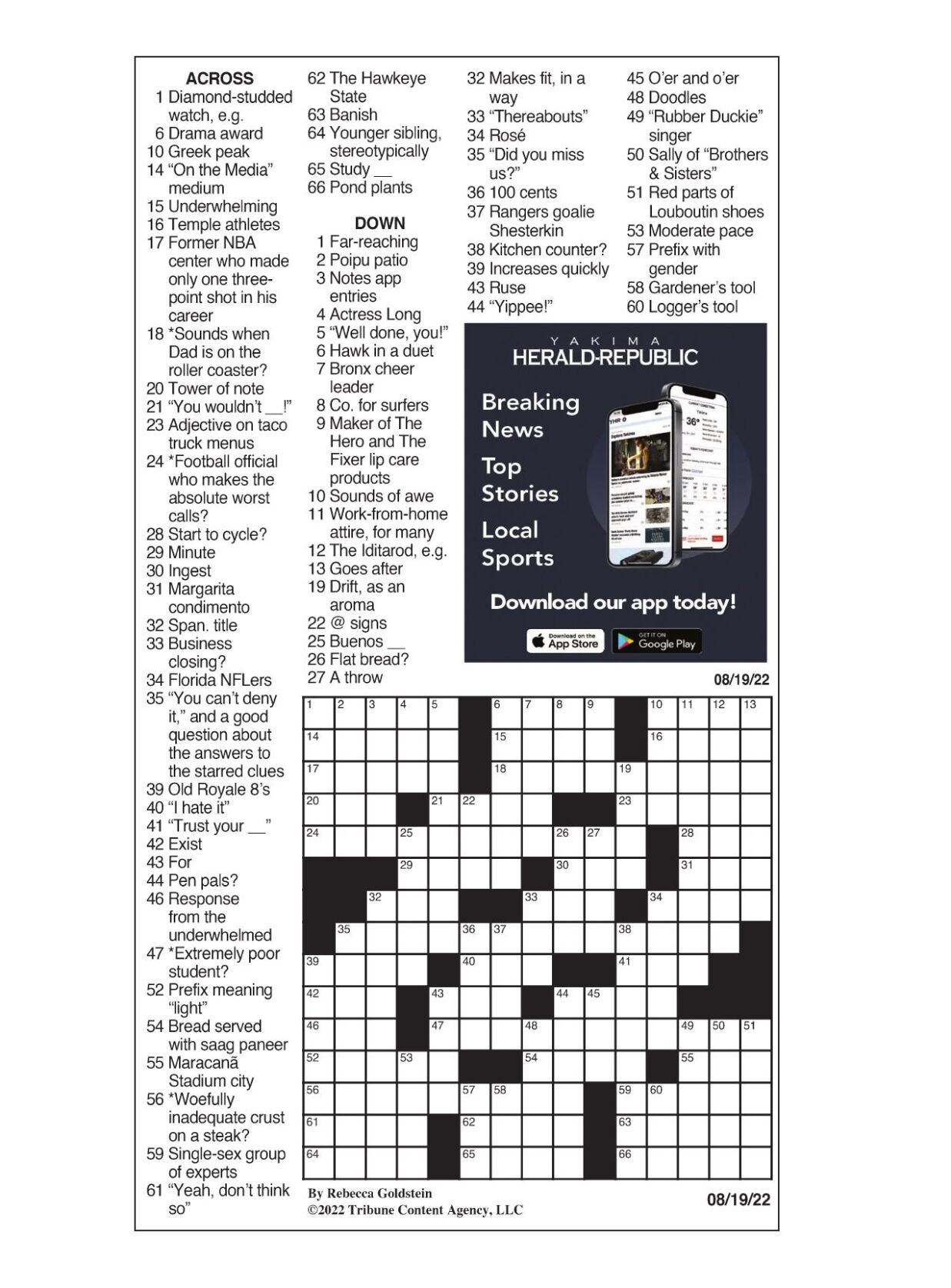 LA Times Crossword Aug 19 2022 Crosswords Yakimaherald LA Times Crossword Aug 19 2022 Crosswords Yakimaherald