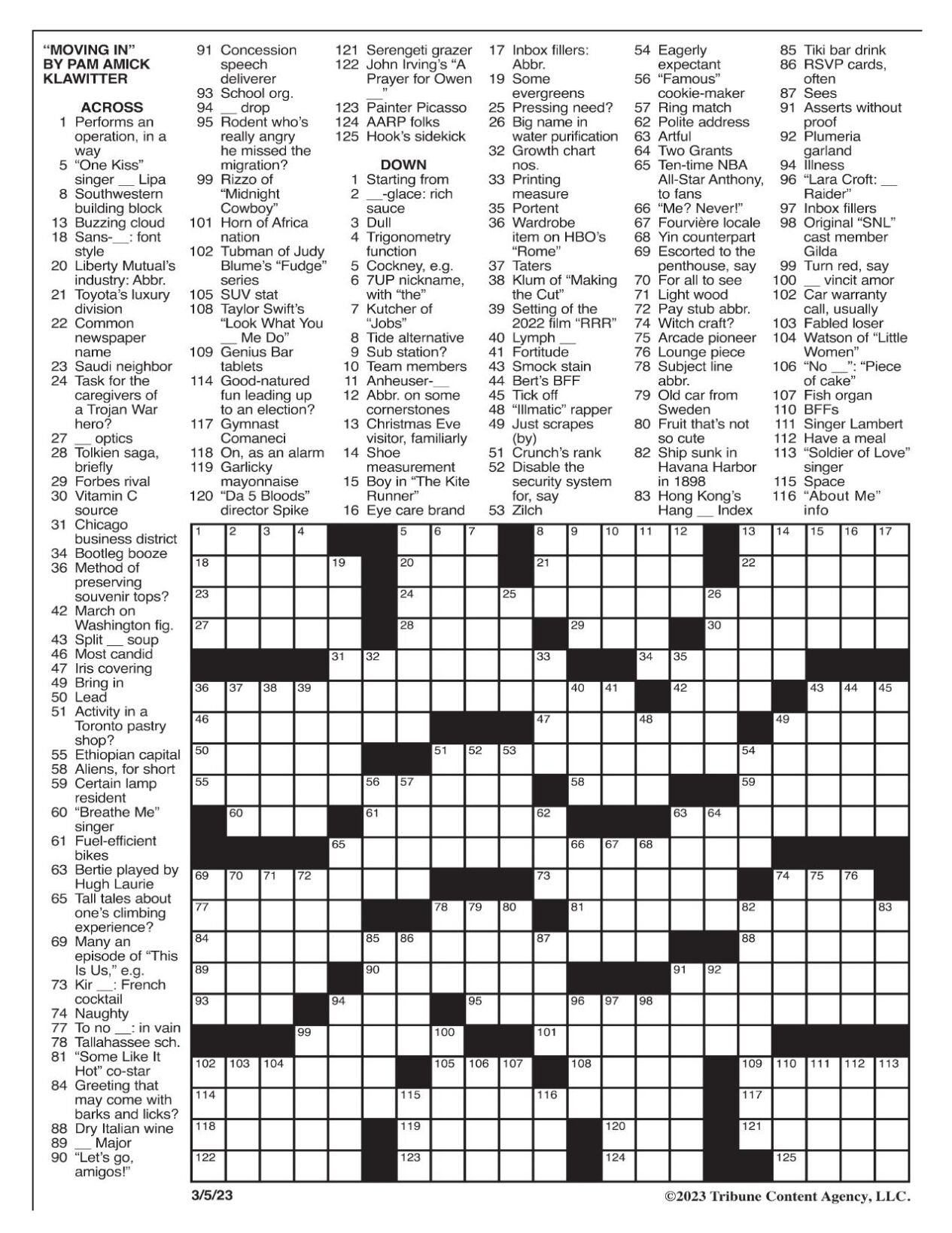 LA Times Crossword March 5 2023 Crosswords Yakimaherald LA Times Crossword March 5 2023 Crosswords Yakimaherald