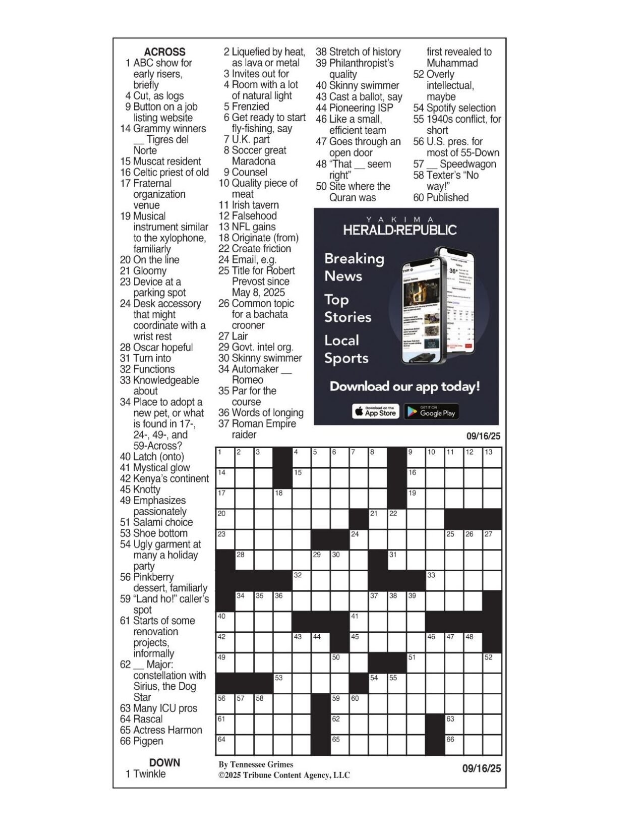 LA Times Crossword Sept 16 2025 Crosswords Yakimaherald LA Times Crossword Sept 16 2025 Crosswords Yakimaherald