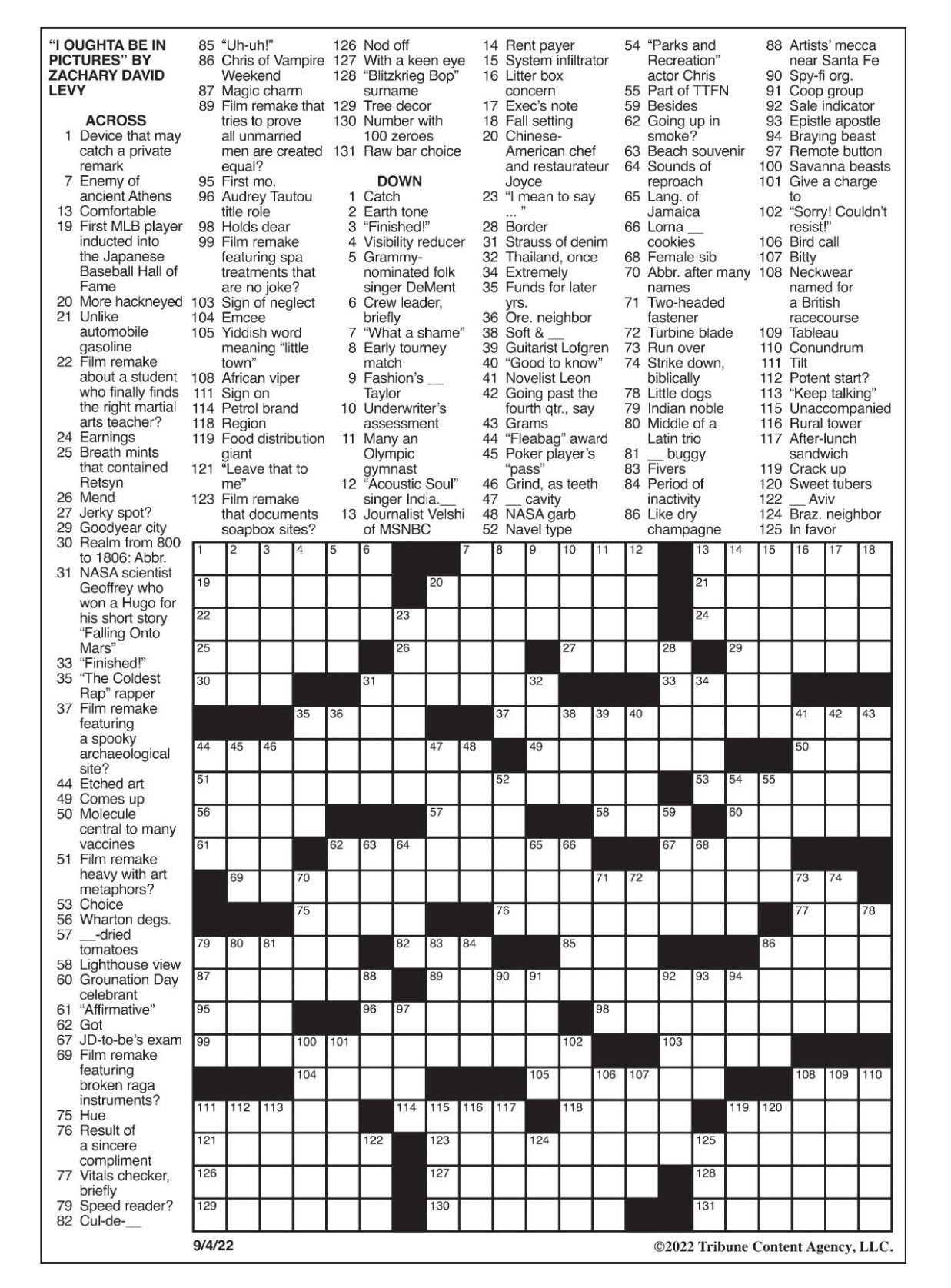 singer india crossword
