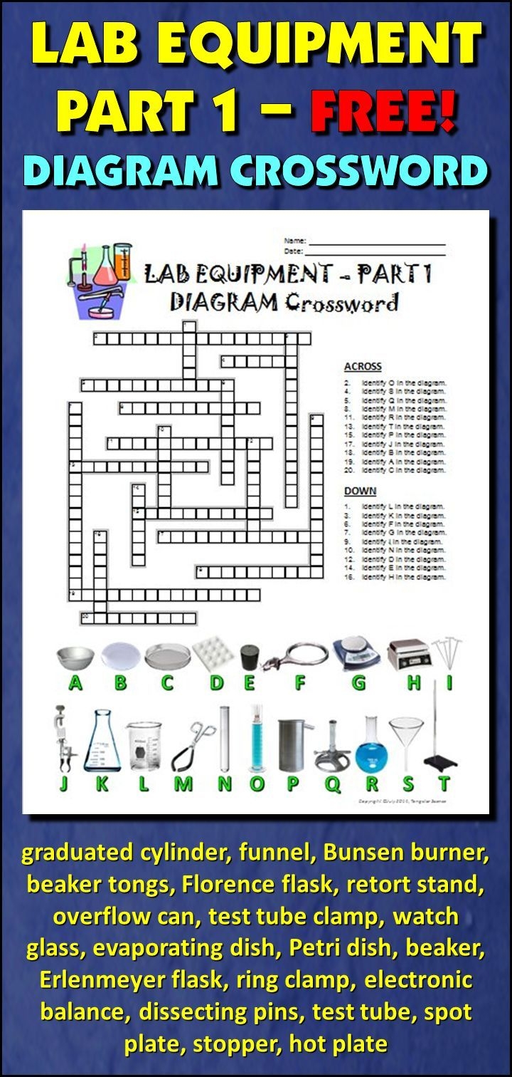 Lab Equipment Crossword With Diagram Part 1 FREE Editable Lab Equipment Crossword With Diagram Part 1 FREE Editable